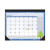 Recycled Desk Pad Calendar, Illustrated Seasons Artwork, 18.5 x 13, Black Binding/Corners,12-Month (Jan to Dec): 2025