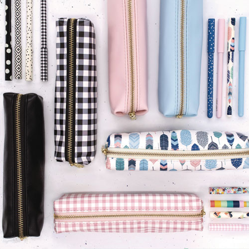 Pencil Case, 7.9" x 2" x 2", Black