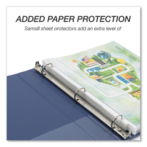 Earth's Choice Plant-Based BOHO D-Ring View Binders, 1" Capacity, 11 x 8.5, Indigo, 2/Pack - Image 3