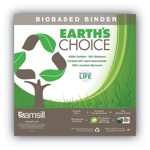 Earth's Choice Plant-Based BOHO D-Ring View Binders, 1" Capacity, 11 x 8.5, Indigo, 2/Pack - Image 5