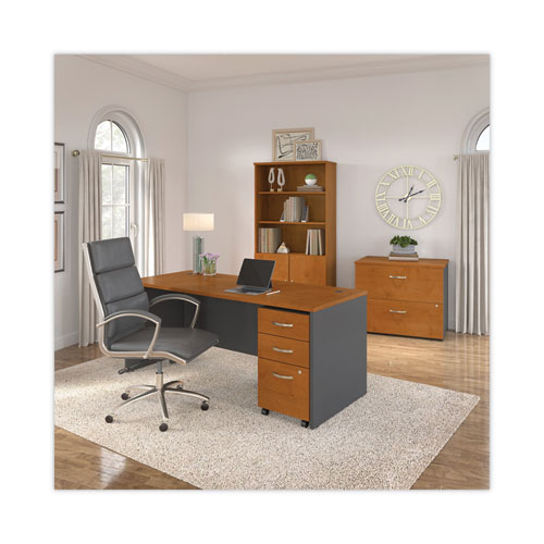 Series C Collection Desk Shell, 71.13" x 29.38" x 29.88", Natural Cherry/Graphite Gray