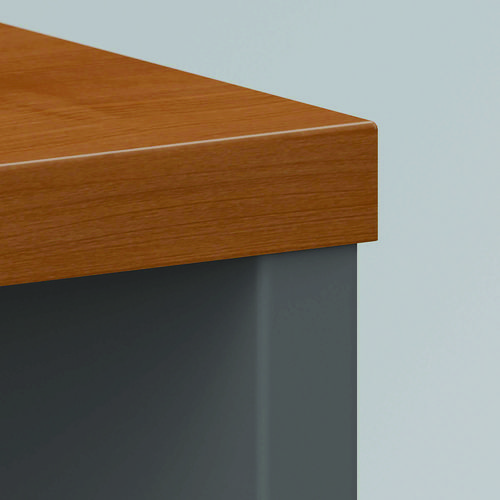 Series C Collection Desk Shell, 71.13" x 29.38" x 29.88", Natural Cherry/Graphite Gray