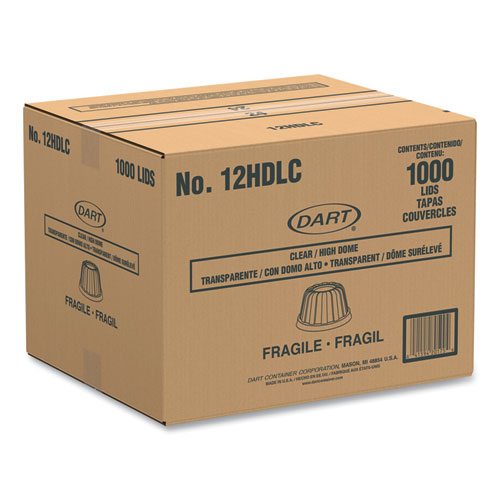 D-T Sundae/Cold Cup Lids, Fits 6 oz/8 oz/12 oz Cold Cups, Plastic, Clear, 50/Pack, 20 Packs/Carton
