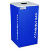 Kaleidoscope Collection Bottle/Can Recycling Receptacle, 24 gal, Steel, Royal Blue