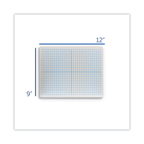 Graphing Two-Sided Dry Erase Board, Computational Grid Format, 12" x 9", White Surface, 12/Pack