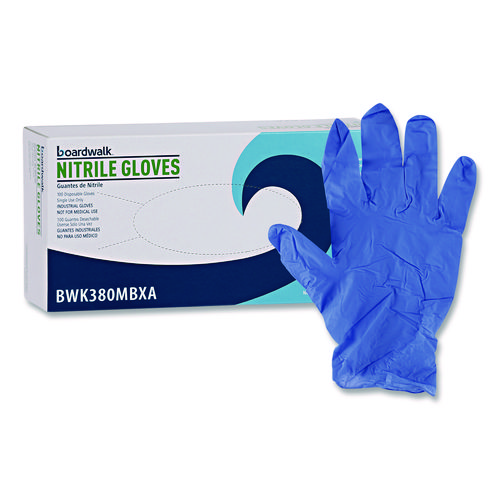 Disposable General-Purpose Nitrile Gloves, Medium, Blue, 4 mil, 100/Box