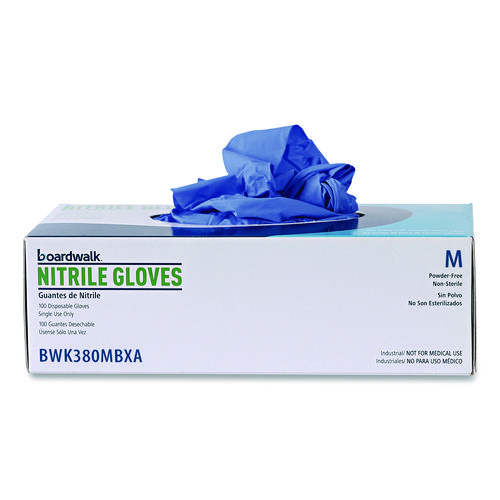 Disposable General-Purpose Nitrile Gloves, Medium, Blue, 4 mil, 100/Box