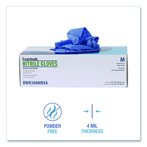 Disposable General-Purpose Nitrile Gloves, Medium, Blue, 4 mil, 100/Box