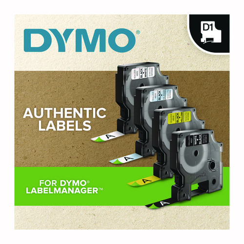 D1 Standard Labels, 0.50" x 23 ft, Black Print on Clear Tape