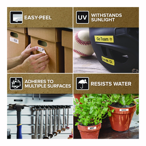 D1 Standard Labels, 0.50" x 23 ft, Black Print on Clear Tape