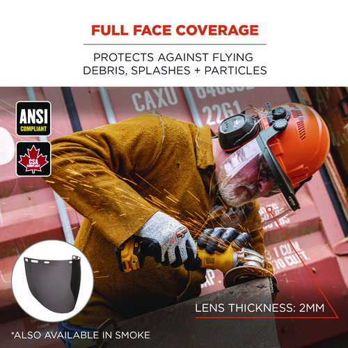 Skullerz 8997 Anti-Scratch/Anti-Fog Face Shield Replacement, Cap-Style/Safety Helmet, Clear Lens