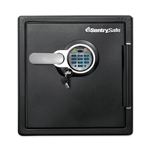 Fire-Safe with Biometric and Keypad Access, 1.23 cu ft, 16.3w x 19.3d x 17.8h, Black