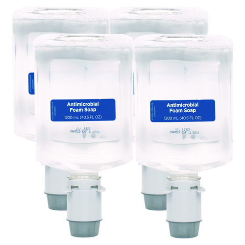 Pacific Blue Ultra Foam Soap Manual Dispenser Refill, Antimicrobial, Unscented, 1,200 mL, 4/Carton