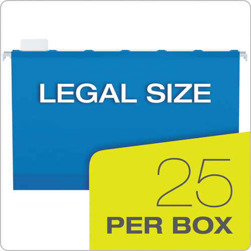 Ready-Tab Colored Reinforced Hanging Folders, Legal Size, 1/6-Cut Tabs, Assorted Colors, 25/Box