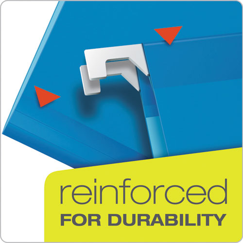 Ready-Tab Colored Reinforced Hanging Folders, Legal Size, 1/6-Cut Tabs, Assorted Colors, 25/Box