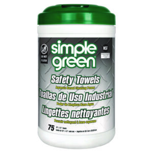 Safety Towels, 1-Ply, 10 x 11.75, White, Unscented, 75/Canister