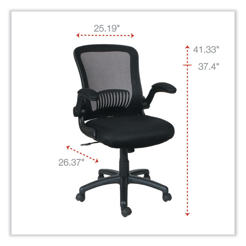 Alera EB-E Series Swivel/Tilt Mid-Back Mesh Chair, Supports Up to 275 lb, 18.11" to 22.04" Seat Height, Black