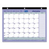 Monthly Desk Pad Calendar, 3-Hole Punched, 11 x 8.5, White/Blue/Green Sheets, Black Binding, 12-Month (Jan to Dec): 2025