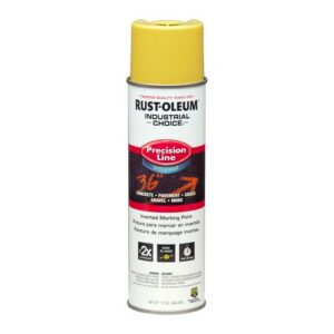 Industrial Choice Precision Line Marking Paint, Flat High-Visibility Yellow, 17 oz Aerosol Can, 12/Carton