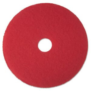 Low-Speed Buffer Floor Pads 5100, 16" Diameter, Red, 5/Carton