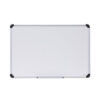 Deluxe Porcelain Magnetic Dry Erase Board, 36" x 24", White Surface, Silver/Black Aluminum Frame