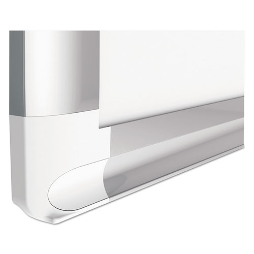 Gridded Magnetic Steel Dry Erase Project Planning Board, 1" x 2" Cells, 48" x 36", White Surface, Satin Aluminum Frame