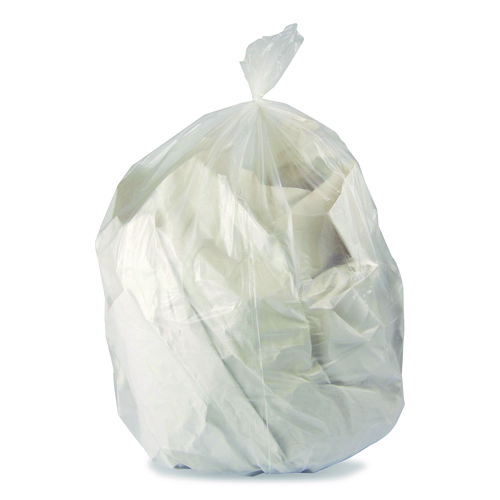 Linear Low-Density Can Liners, 33 gal, 1 mil, 33" x 39", Clear, 150/Carton