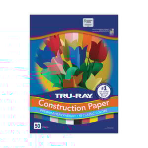 Tru-Ray Construction Paper, 76 lb Text Weight, 12 x 18, Assorted Standard Colors, 50/Pack