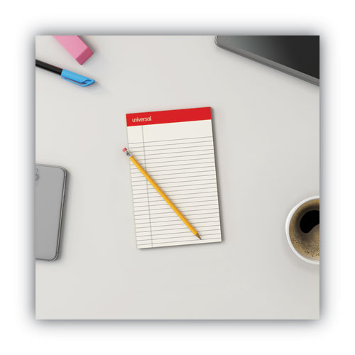 Colored Perforated Ruled Writing Pads, Narrow Rule, 50 Ivory 5 x 8 Sheets, Dozen