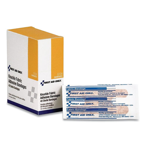 Fabric Bandages, Four-Wing Knuckle, 2.5 x 3.25, 40/Box