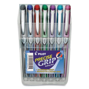 Precise Grip Rollerball Pen, Stick, Extra-Fine 0.5 mm, Assorted Ink and Barrel Colors, 7/Pack