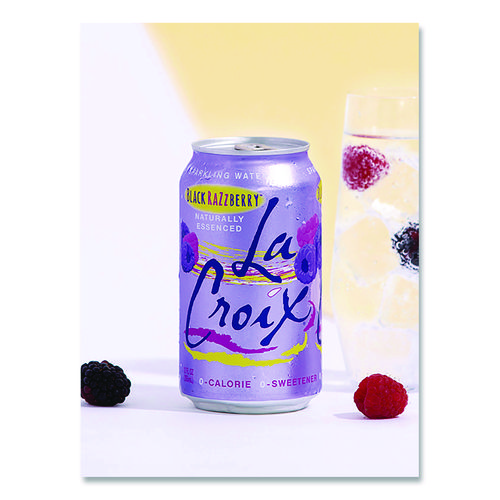 Sparkling Water, Black Razzberry, 12 oz Can, 12 Cans/Pack, 2 Packs/Carton