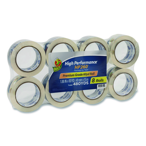 HP260 Packaging Tape, 3" Core, 1.88" x 60 yds, Clear, 8/Pack