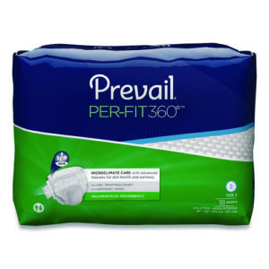Per-Fit360 Degree Briefs, Maximum Plus Absorbency, Size 2, 45" to 62" Waist, 72/Carton