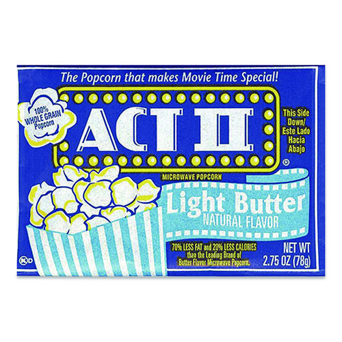 Microwave Popcorn, Light Butter, 2.75 oz Bag, 36/Carton