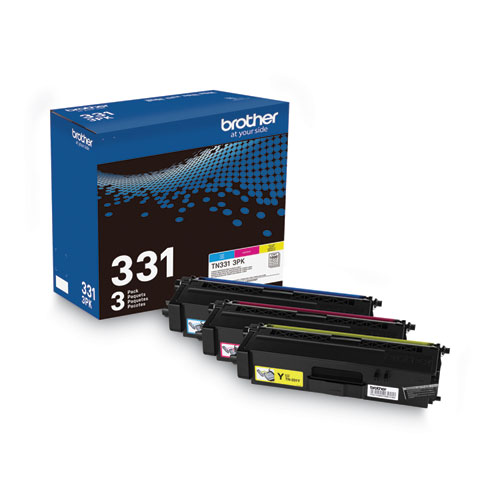 Brother TN331 Original Standard Yield Laser Toner Cartridge - Multi-pack - Cyan, Magenta, Yellow - 3 / Box