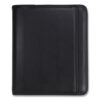 Professional Zippered Pad Holder/Ring Binder, Pockets, Writing Pad, Vinyl Black