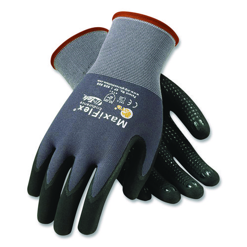 Endurance Seamless Knit Nylon Gloves, Medium, Gray/Black, 12 Pairs
