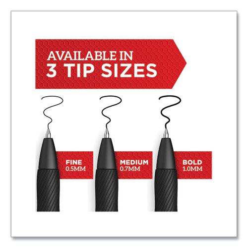 S-Gel High-Performance Gel Pen, Retractable, Fine 0.5 mm, Blue Ink, Black Barrel, 4/Pack