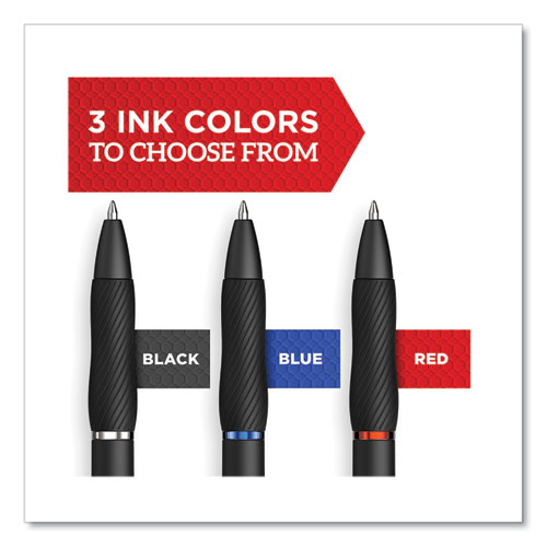 S-Gel High-Performance Gel Pen, Retractable, Fine 0.5 mm, Blue Ink, Black Barrel, 4/Pack