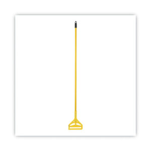 Quick Change Side-Latch Plastic Mop Head Handle, 60" Aluminum Handle, Yellow