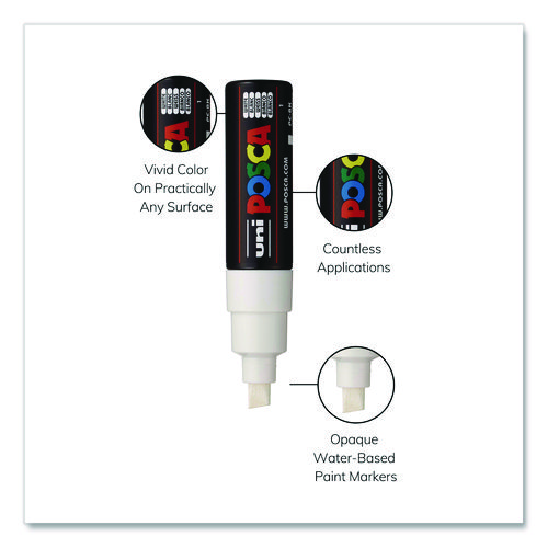 Water-Based Paint Markers, Broad Chisel Tip, White