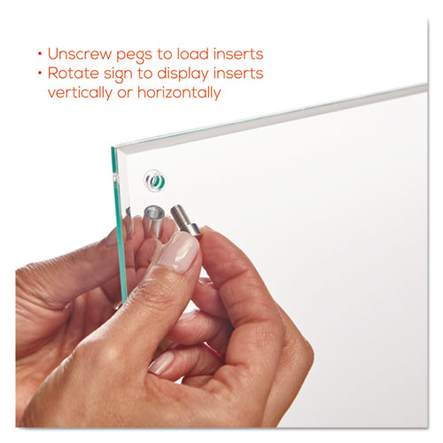 Superior Image Beveled Edge Sign Holder, Letter Insert, Clear/Green-Tinted Edges
