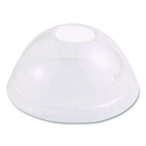 PLA Clear Cold Cup Lids, Dome Lid, Fits 9 oz to 24 oz Cold Cups, Plastic, Clear, 1,000/Carton