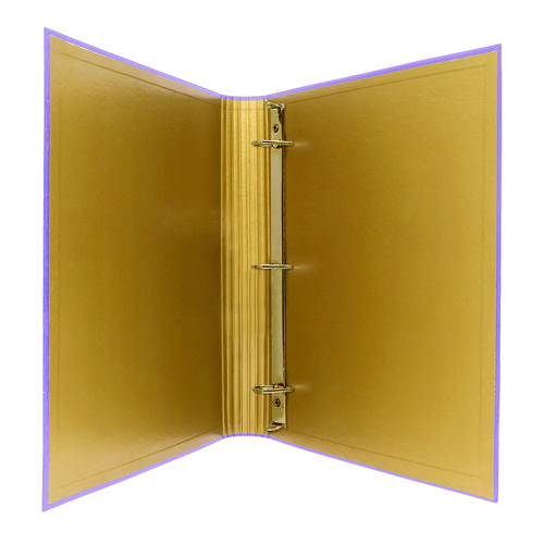 Rollbound Binder, 3 Rings, 1" Capacity, 11 x 8.5, Lilac/Black/Gold/White