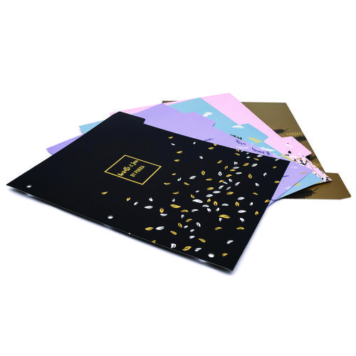 Rollbound Binder, 3 Rings, 1" Capacity, 11 x 8.5, Lilac/Black/Gold/White