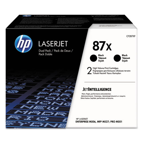 HP 87X (CF287XD) Original High Yield Laser Toner Cartridge - Black - 2 / Carton
