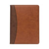 Two-Tone Padfolio with Spine Accent, 10.6w x 14.25h, Polyurethane, Tan/Brown