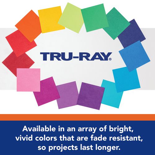 Tru-Ray Construction Paper, 76 lb Text Weight, 12 x 18, Black, 50/Pack, 25 Packs/Carton