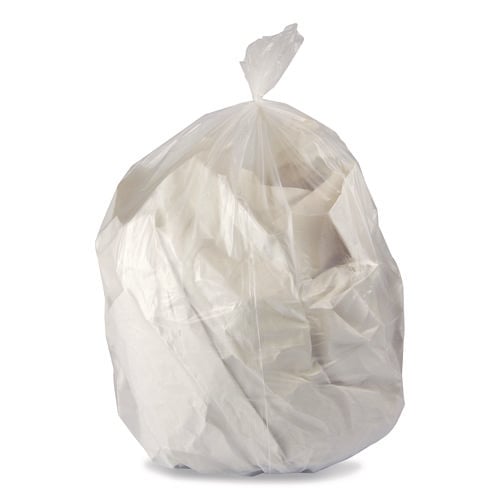 Linear Low-Density Can Liners with Dual-Dispense Box, 55 gal, 1.3 mil, 40" x 53", Clear, 100/Carton